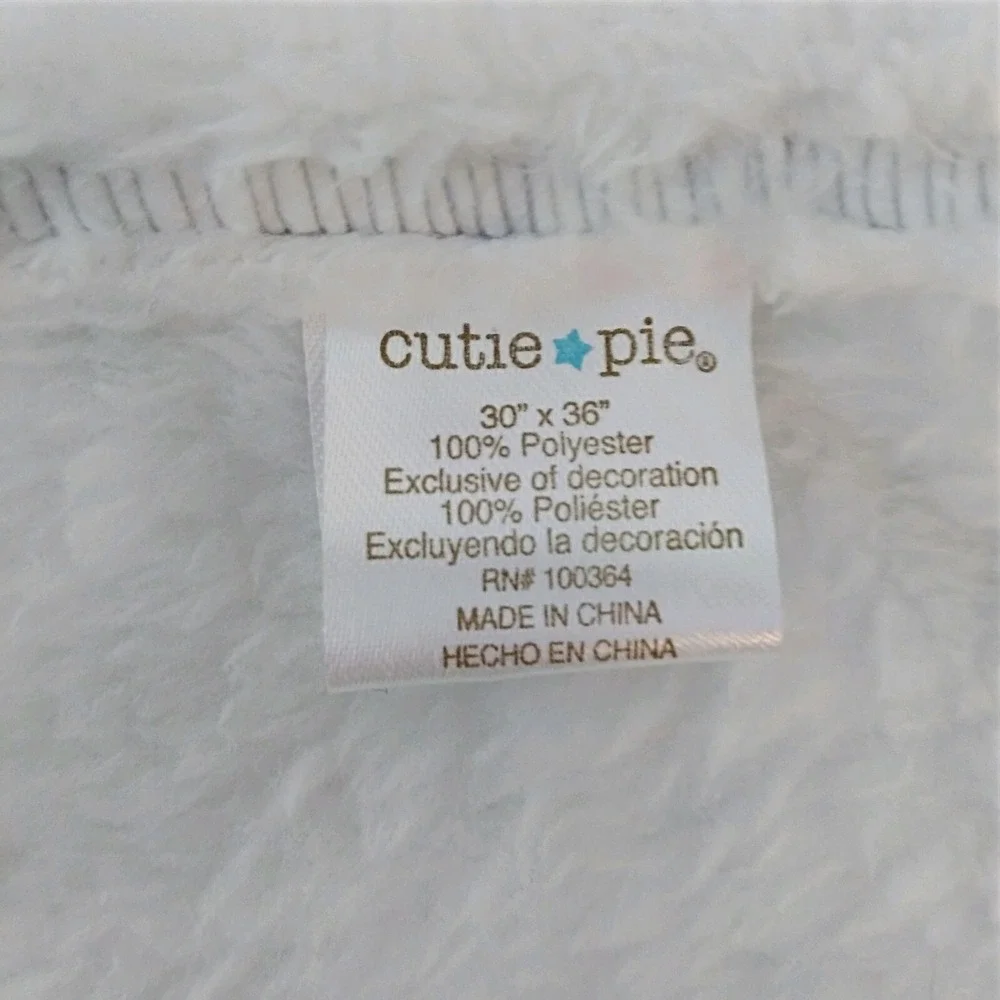 Cutie Pie White Sheep Lamb Heaven Sent Stars Silver Baby Blanket Replacement